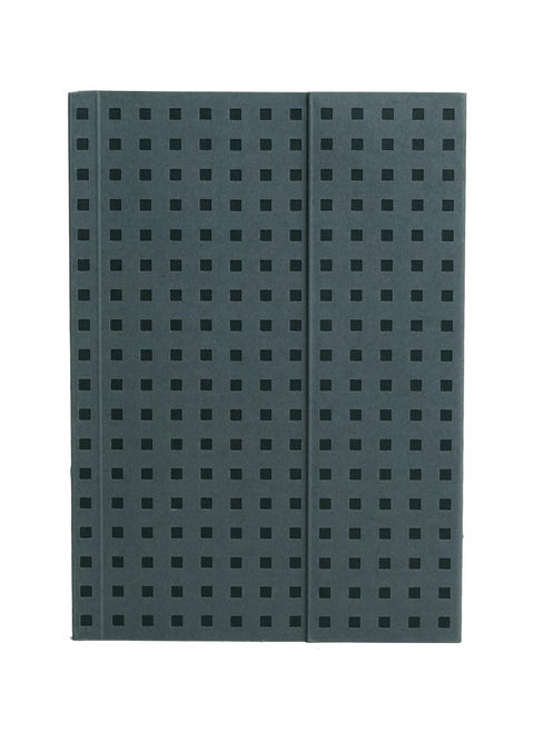 Quadro Grey on Black B6 Lined Wrap Closure 112 Pages 100gsm Notebook