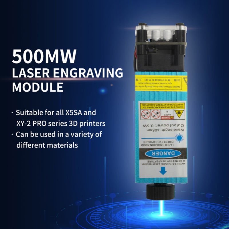 Tronxy Engraver Module 500MW Laser Head for TRONXY X5SA Series XY-2 PRO 3D Printer - High Speed Cooling Fan Engraving Module for Wood Paper Bamboo Leather with Blue Color - Image 4