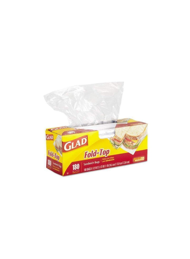 Glad Fold-Top Sandwich Bags, 180 Count - Image 2