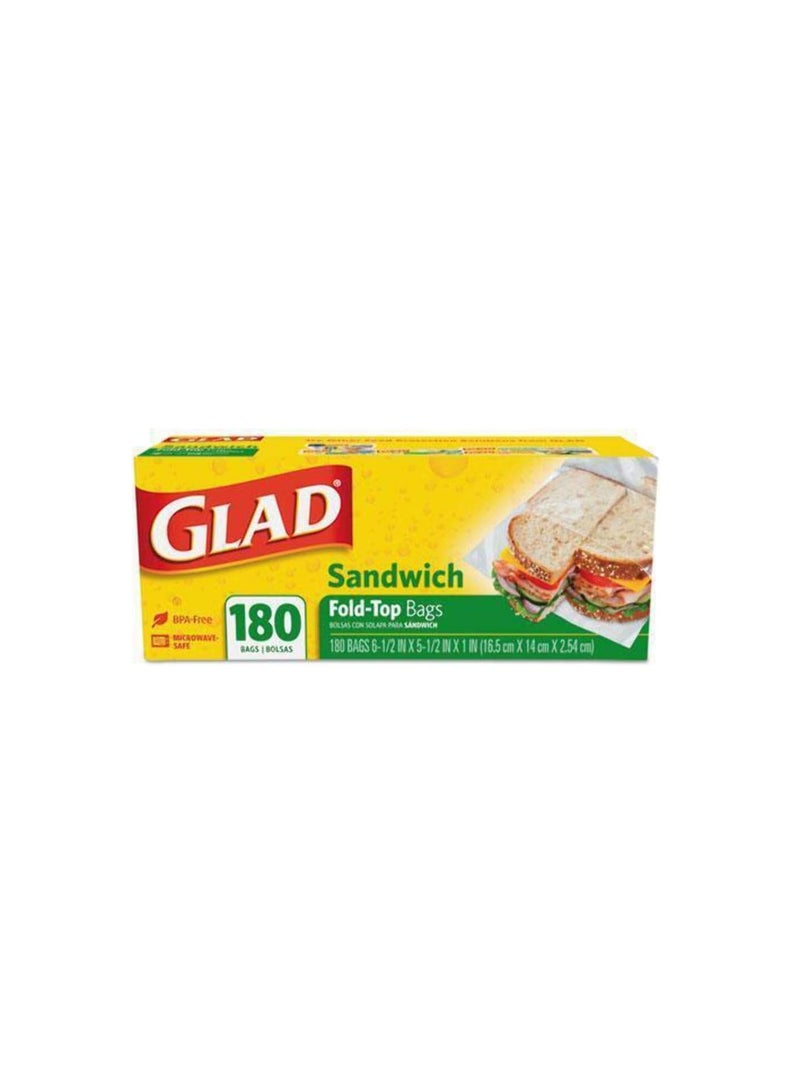 Glad Fold-Top Sandwich Bags, 180 Count - Image 3