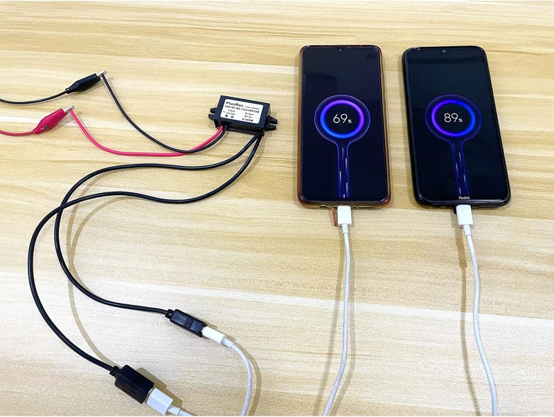 PlusRoc Waterproof 12V/24V to 5V Converter DC-DC Step Down Module Buck Converter Power Adapter (Dual USB Connectors with Dust Covers) - Image 5