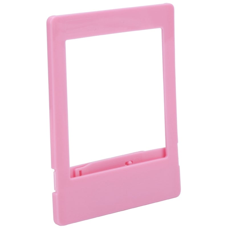 Square Photo Frame: Pink High-Quality Eco-Friendly Plastic - Unique Lightweight Back Support Instant Camera Frame for Desktop Photo Display, Polaroid/SQ Series Camera Photos - Image 3