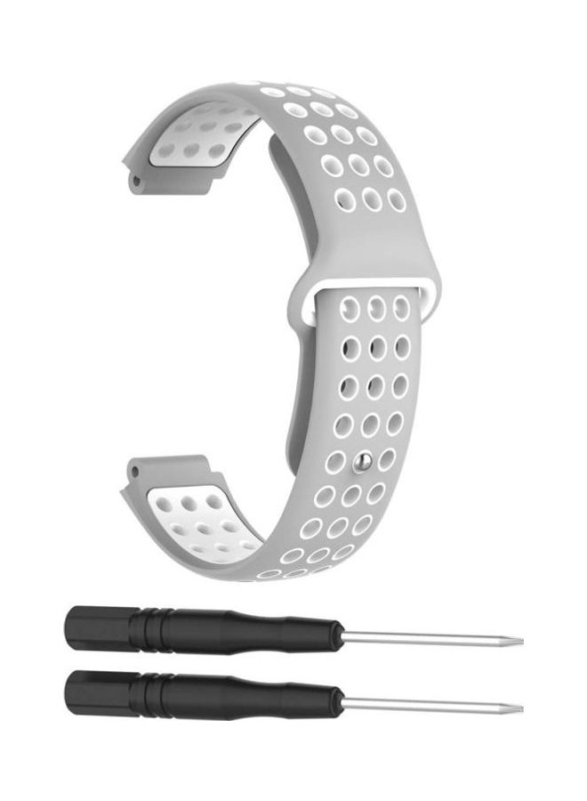 NIBEMINENT Double Colour Silicone Sport Wrist Strap for Garmin Forerunner 220/Approach S5/S20 Grey - Image 2