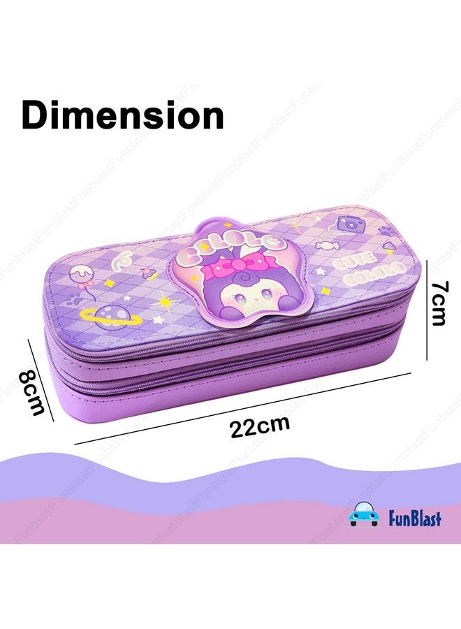 FunBlast Cartoon Theme Pencil Case - 3D Pencil Case Pouch for Girls, Multipurpose Zipper Pencil Case, Pen and Pencil Bag for School Kids, Kawaii Stationery Storage Box - Image 2