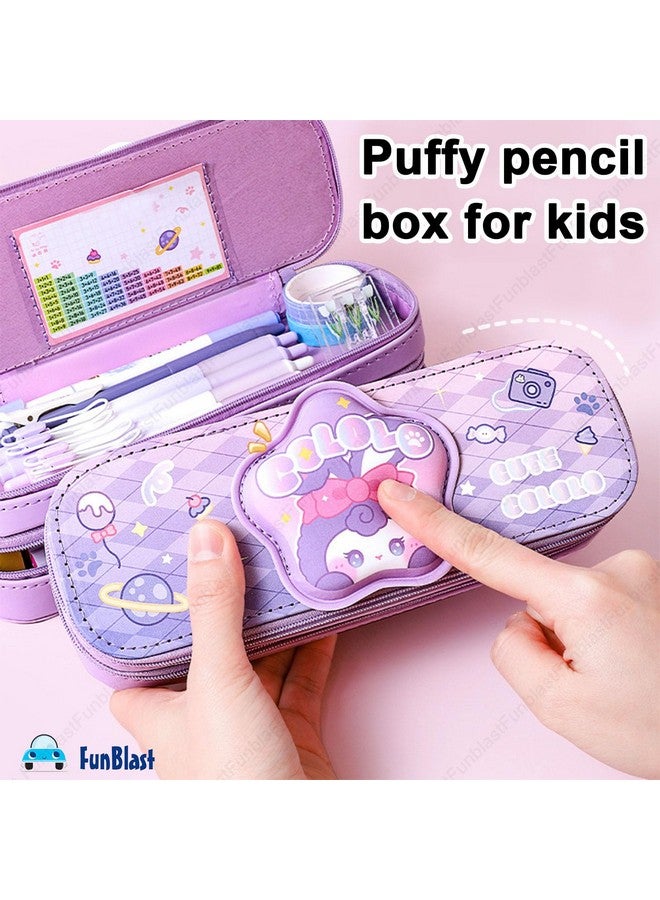 FunBlast Cartoon Theme Pencil Case - 3D Pencil Case Pouch for Girls, Multipurpose Zipper Pencil Case, Pen and Pencil Bag for School Kids, Kawaii Stationery Storage Box - Image 4