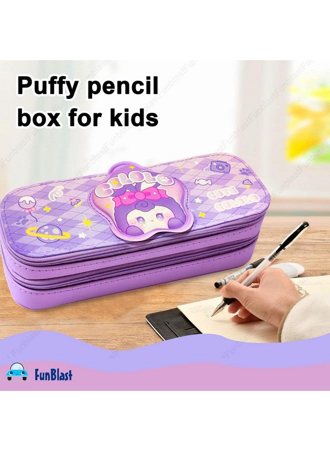 FunBlast Cartoon Theme Pencil Case - 3D Pencil Case Pouch for Girls, Multipurpose Zipper Pencil Case, Pen and Pencil Bag for School Kids, Kawaii Stationery Storage Box - Image 3