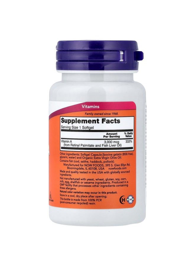 Now Foods, Vitamin A, 10, 000 Iu, 100 Softgels - Image 2