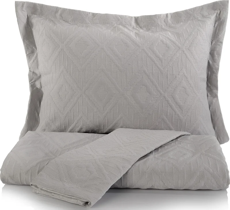 شافر Glamor Bedspread Set - 3 pieces - Gray