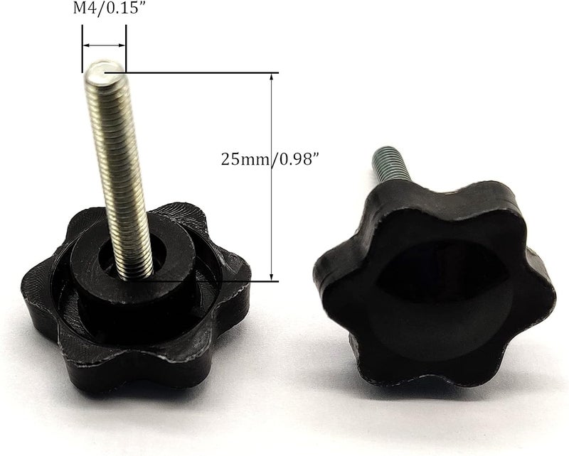 NACX M4 x 25mm Thread Clamping Knob, Thumb Screw, Star Hand Knob Tightening Screw Knob for Machinery, 30Pcs - Image 2