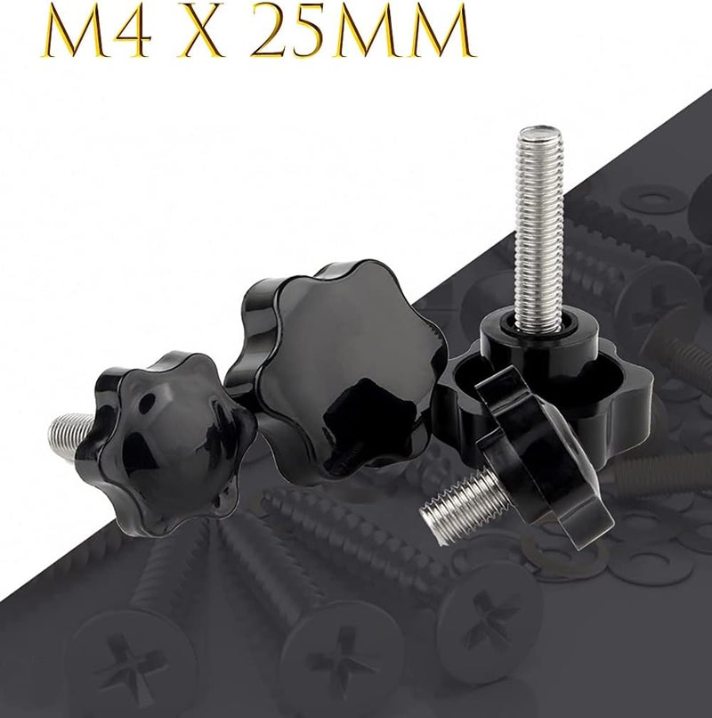 NACX M4 x 25mm Thread Clamping Knob, Thumb Screw, Star Hand Knob Tightening Screw Knob for Machinery, 30Pcs - Image 1