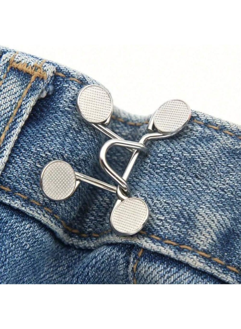 Shein 2-Piece Adjustable Waist Buckle Set for Jeans & Pants – Nail-Free Invisible Waist Fix – Unisex Adjustable Fit - Image 1