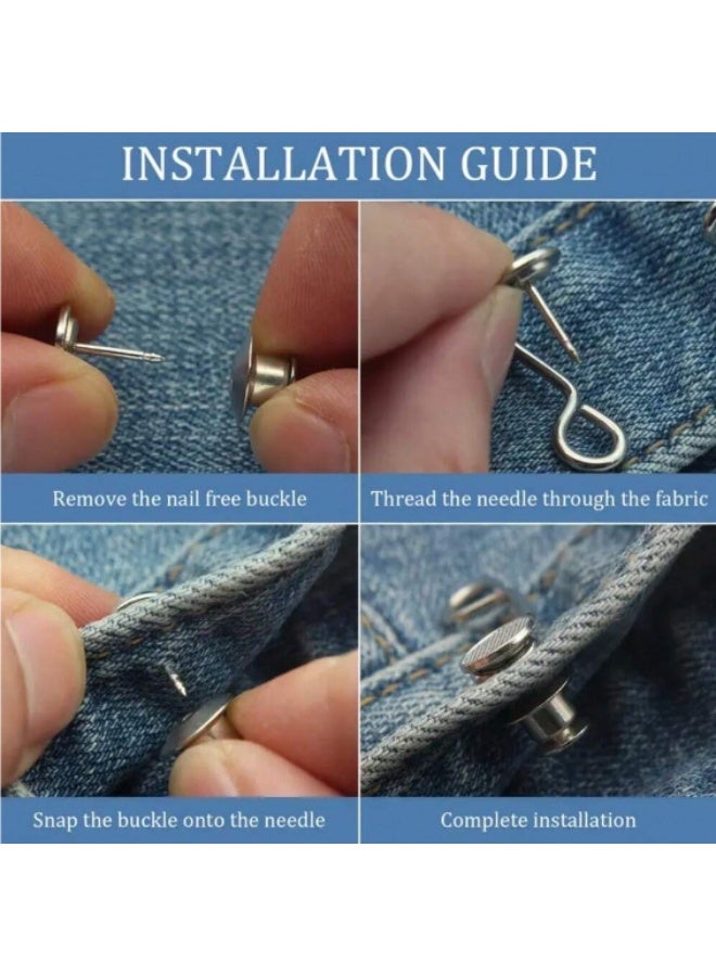 Shein 2-Piece Adjustable Waist Buckle Set for Jeans & Pants – Nail-Free Invisible Waist Fix – Unisex Adjustable Fit - Image 3