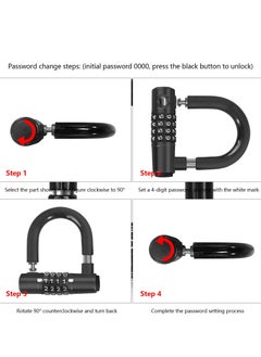 SYOSI Bike Lock, Heavy Duty Outdoor Waterproof Lock with Resettable Code, Digit Combination Padlock, 4 Digit Code Lock Anti Theft for Gates, Mountain Bike, Scooter Gym, School, Shed Lockers  - Image 3