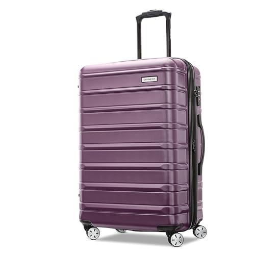 Samsonite Omni 2 Hardside Expandable Luggage with Spinner Wheels, Checked-Medium 24-Inch, Purple - Image 1