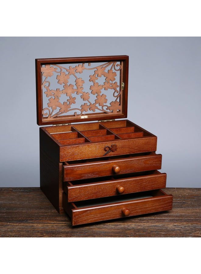 Changsuo Wooden Jewelry Box for Women with, Drawers, Medium Jewelry Storage Organizer - Image 2