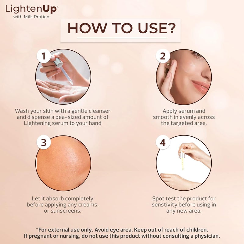 OMIC LightenUp Lactic Acid Serum 1 fl oz 30 ml Skin Brightening AHA Serum Helps to Even Out Skin Tone - Image 5