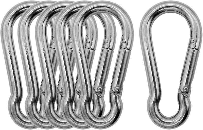 Outmate Marine Grade 316 Stainless Steel Carabiners Heavy Duty, Durable & Rust-Free Clips for Gym, Swing, Dog Leashes, Hammocks, Keychains, and More - Image 1