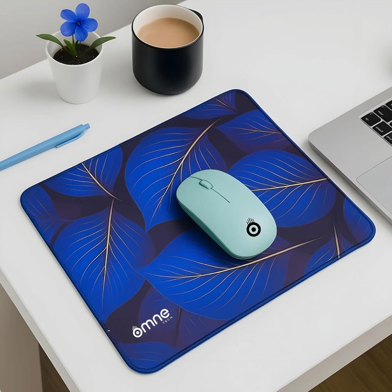 omne TECH Mousepad for Desk | Smooth Waterproof Surface, Anti-Slip Rubber Base, Durable & Comfortable Mouse Pad for Office, Laptop & Computer (RED) (Blue) - Image 3
