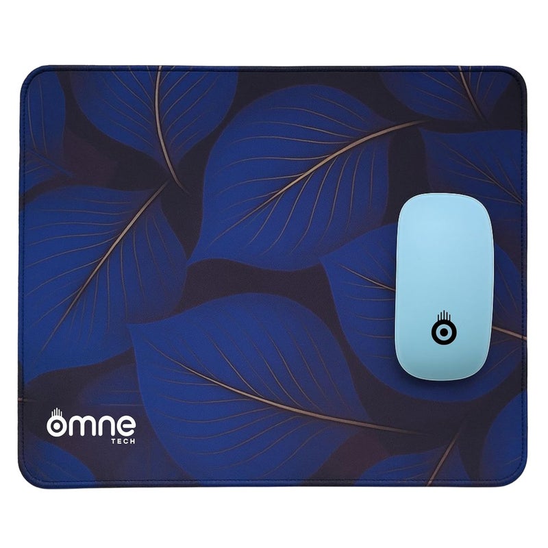 omne TECH Mousepad for Desk | Smooth Waterproof Surface, Anti-Slip Rubber Base, Durable & Comfortable Mouse Pad for Office, Laptop & Computer (RED) (Blue) - Image 1