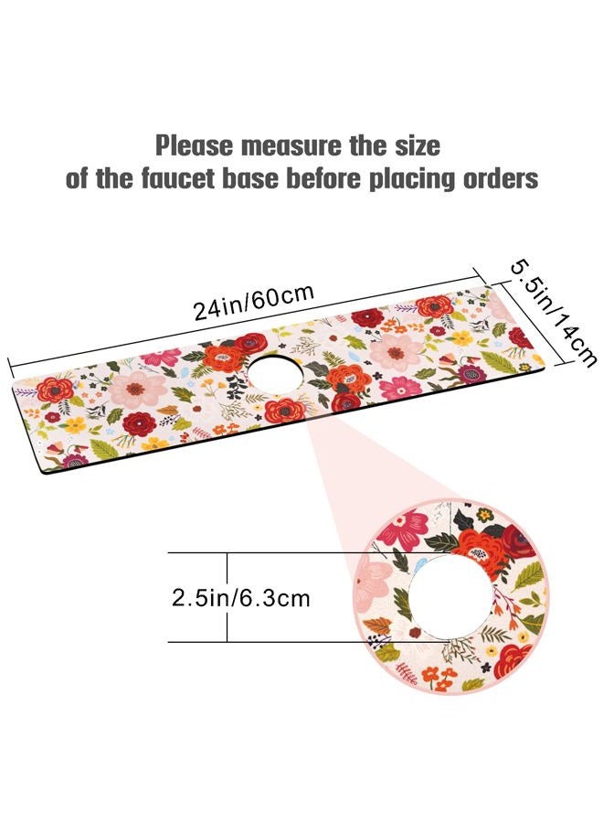 aquoechd Sink Faucet Absorbing Mat, 2 Pack Drying Mat Around Faucet Sink Splash Guard Behind Faucet Sinkmat For Kitchen Bathroom Island Rv 24 * 5.5 Inch (60 * 14 cm) - Image 2