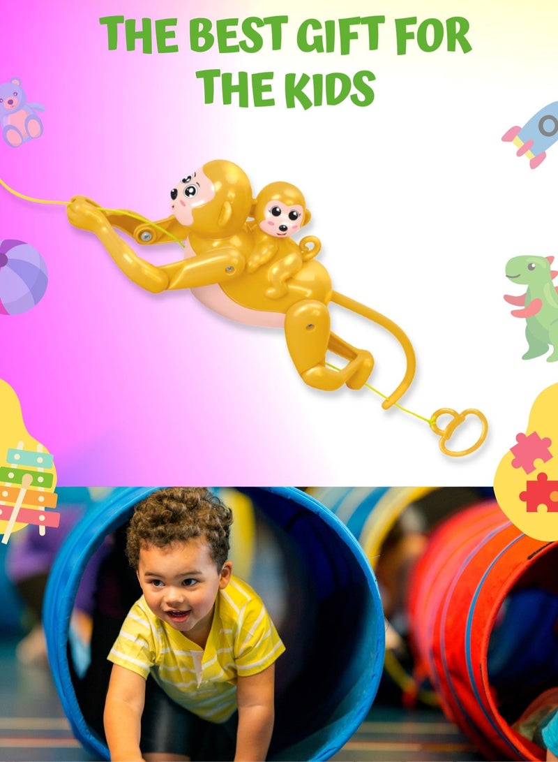 FITTO لعبة قرد سحب الحبل للأطفال من فيتو، صفراء - Image 5