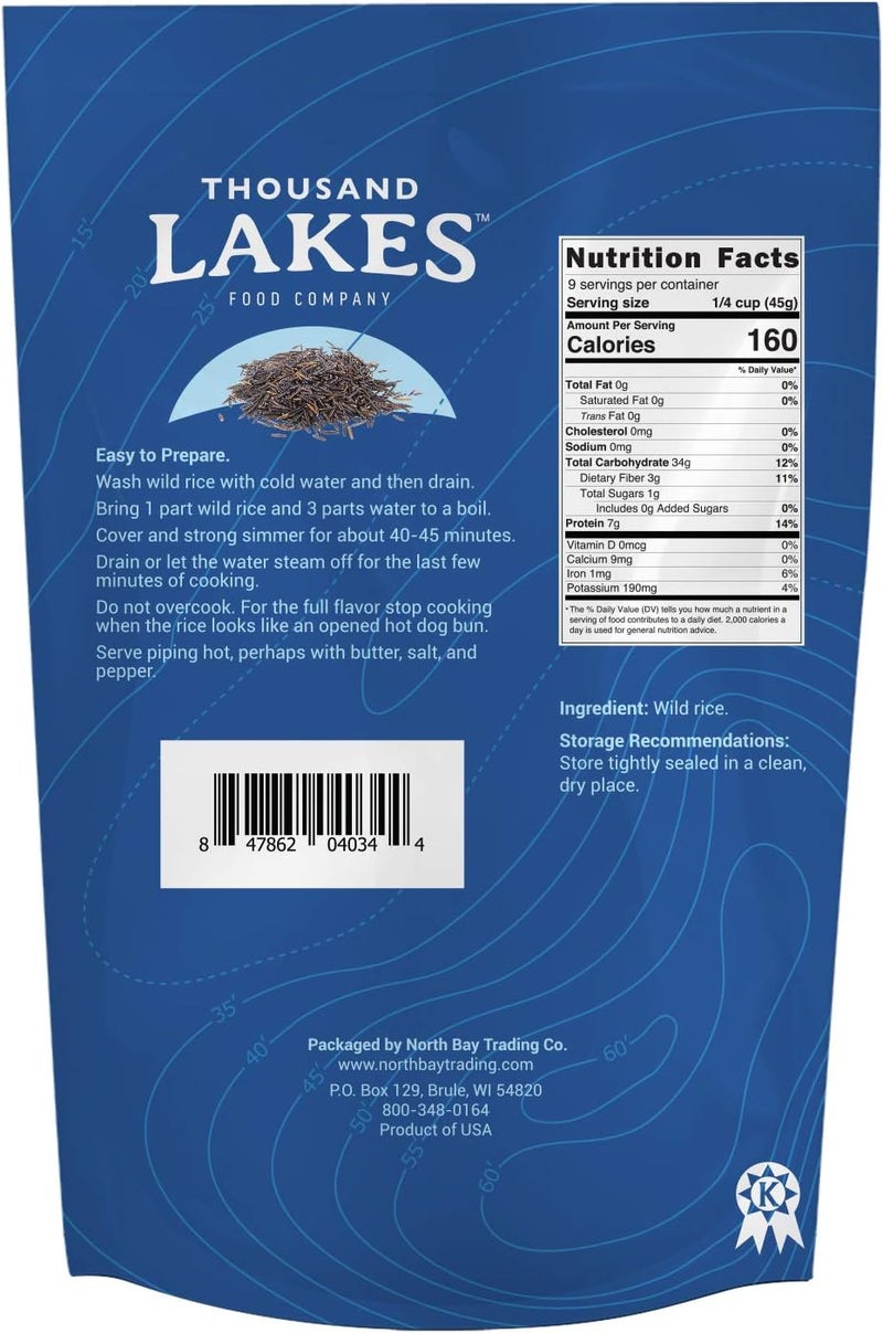 Thousand Lakes Minnesota Grown Wild Rice - 15 Ounce All Natural Premium Grade - Image 2