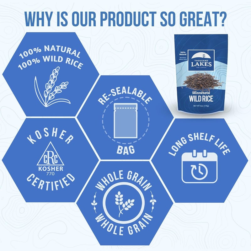 Thousand Lakes Minnesota Grown Wild Rice - 15 Ounce All Natural Premium Grade - Image 4