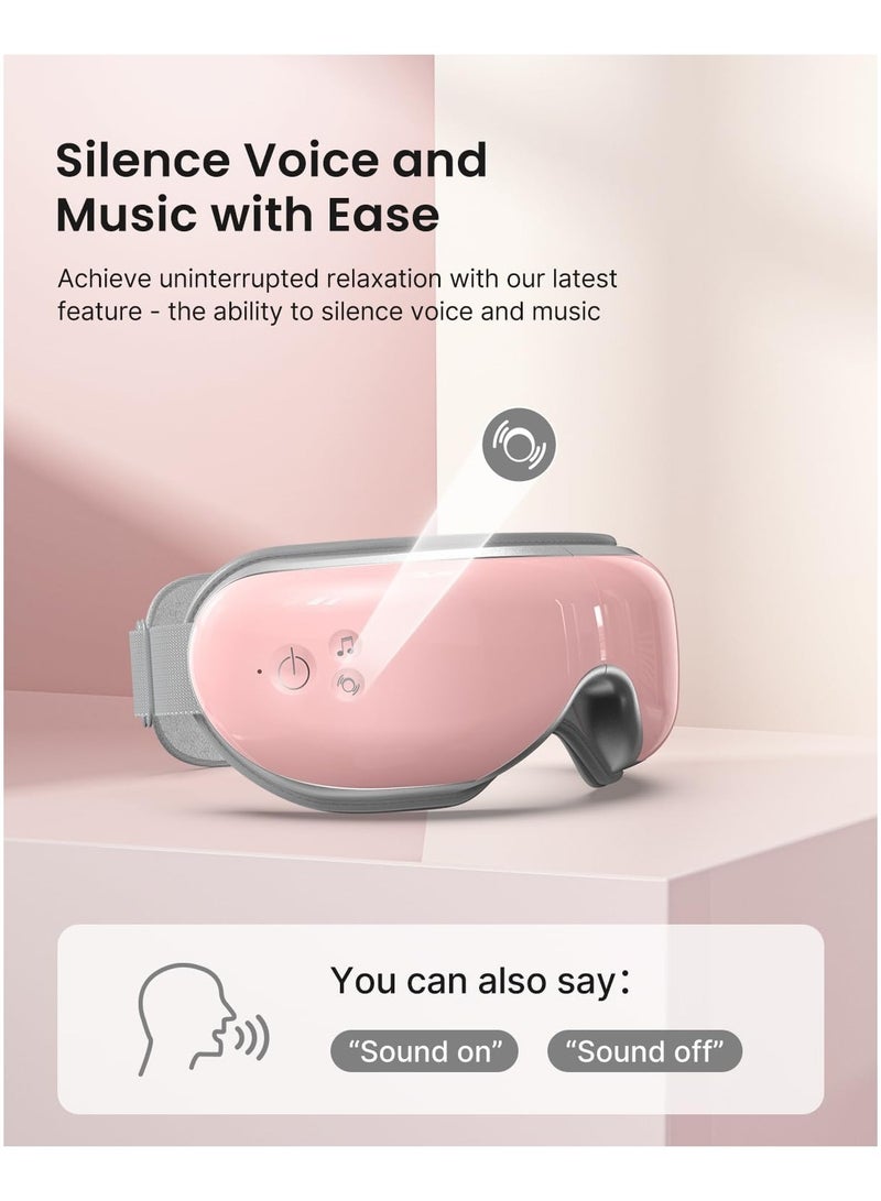 RENPHO Voice Controlled Eye Massager for Migraines, Bluetooth Music Heated Eye Care Machine, Relax & Reduce Eye Strain Dark Circles Eye Bags - Image 2