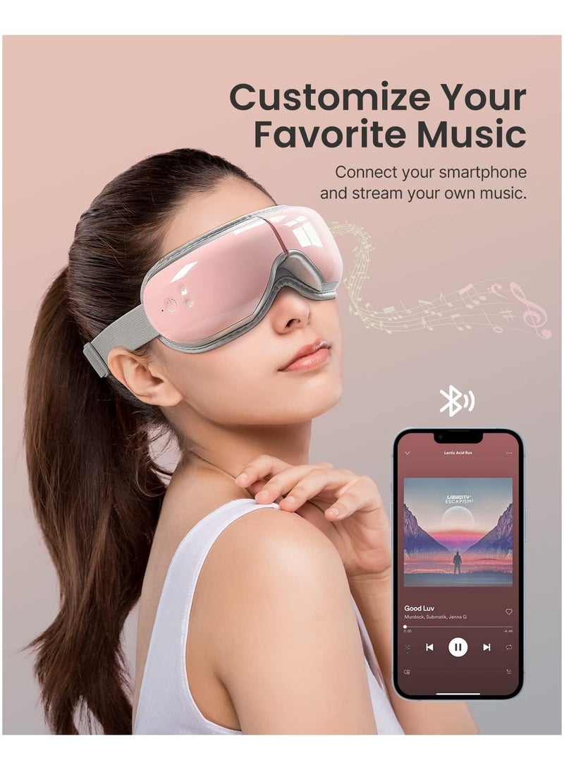 RENPHO Voice Controlled Eye Massager for Migraines, Bluetooth Music Heated Eye Care Machine, Relax & Reduce Eye Strain Dark Circles Eye Bags - Image 3