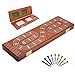 plusvivo Cribbage Board Game Set 3 Tracks Plusvivo Solid Oak Wood Cribbage Boards Unique with 9 Metal Pegs  2 Storage Area 155 X 49 X 12 in Travel Portable Cribbage Game Sets for Family - Image 4