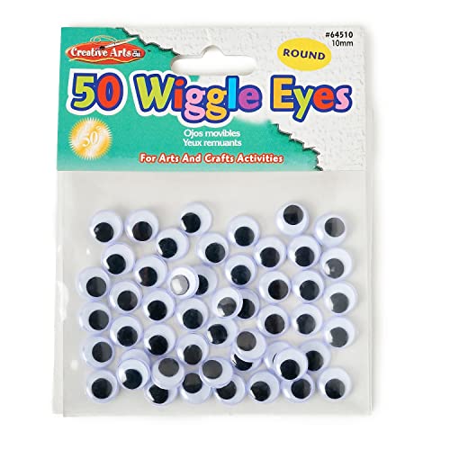Charles Leonard Creative Arts by Charles Leonard Wiggle Eyes, Round, 10mm, Black, 50/Bag (64510) - Image 2