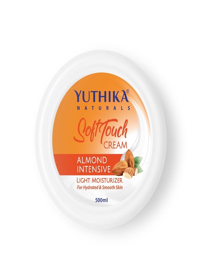 Yuthika Almond Moisturizer Cream 500 ml - Light, Non-Sticky Body & Face Cream for Deep Nourishment & Instant Hydration, Suitable for All Skin Types - Image 1