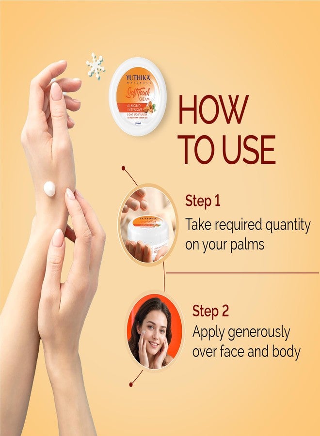 Yuthika Almond Moisturizer Cream 500 ml - Light, Non-Sticky Body & Face Cream for Deep Nourishment & Instant Hydration, Suitable for All Skin Types - Image 3