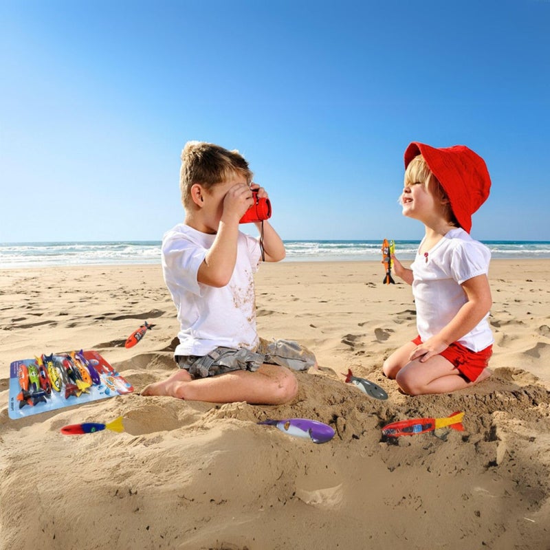 Haktoys Pool Toys Torpedo Diving Set - 8-Pack Dive Torpedos for Kids & Adults | Fast-Sinking Pool Torpedos for Swim Training, Underwater Games & Water Play | Gliding Diving Torpedo Rockets - Image 2