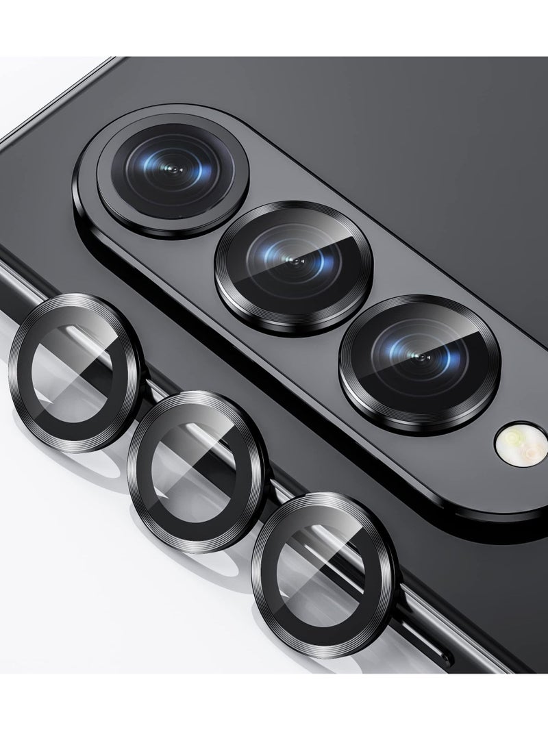 KASTWAVE Camera Lens Protector Cover for Samsung Galaxy Z Fold 4, Anti Scratch HD Tempered Metal Glass Camera Screen Protector Shockproof Film for Galaxy Z Fold 4 5G 2022 Accessories, Black - Image 1