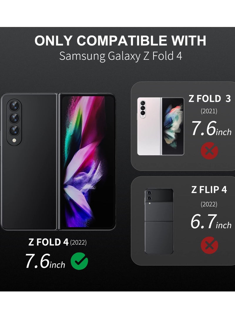 KASTWAVE Camera Lens Protector Cover for Samsung Galaxy Z Fold 4, Anti Scratch HD Tempered Metal Glass Camera Screen Protector Shockproof Film for Galaxy Z Fold 4 5G 2022 Accessories, Black - Image 2