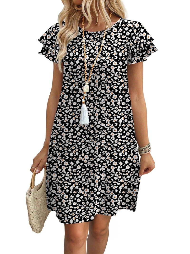 OFEEFAN Womens Dresses 2026 Spring Summer Sundresses Boho Floral Clothes Casual Elegant Classy Date Outfits Print 02 XL - Image 1