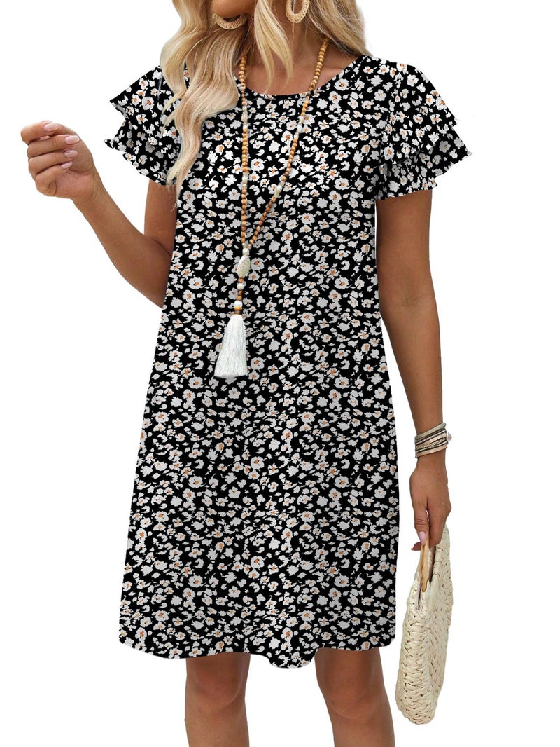 OFEEFAN Womens Dresses 2026 Spring Summer Sundresses Boho Floral Clothes Casual Elegant Classy Date Outfits Print 02 XL - Image 3