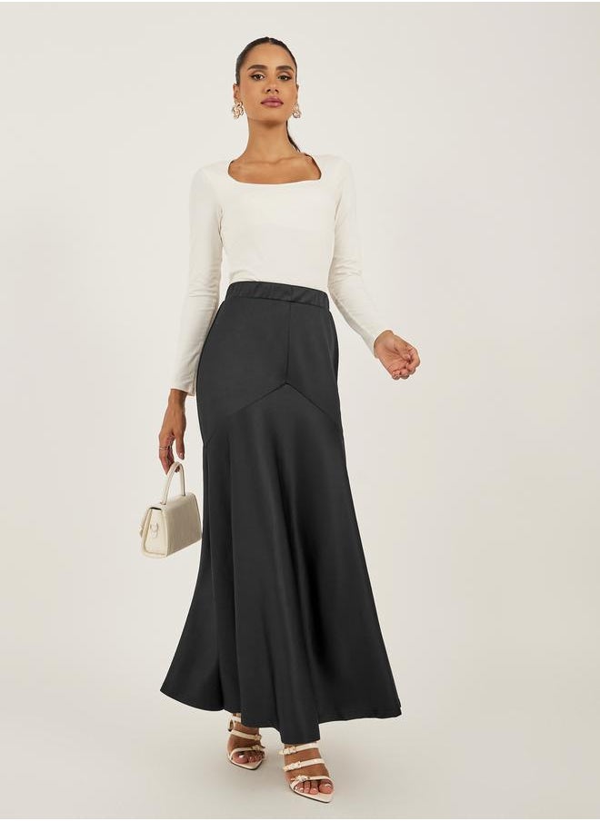Styli - Mid Rise Flared Maxi Skirt - Image 1