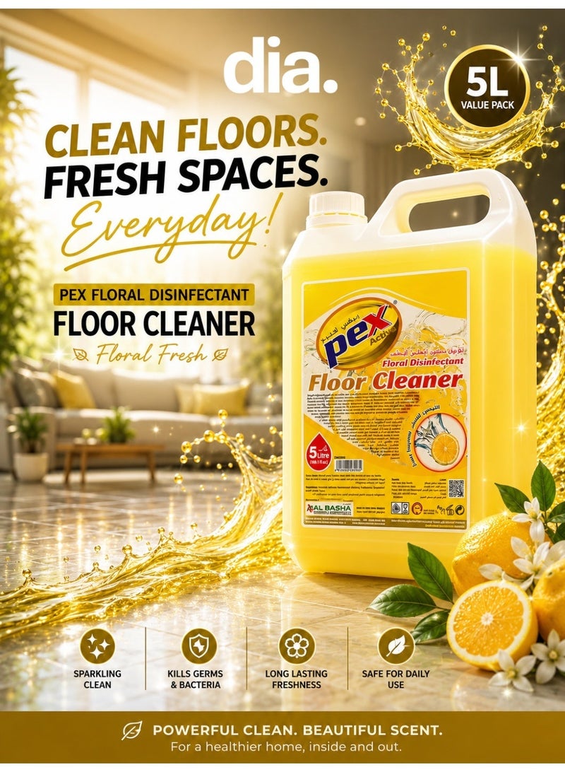 Pex Floral Disinfectant Floor Cleaner Lemon PEX – 5L - Image 2
