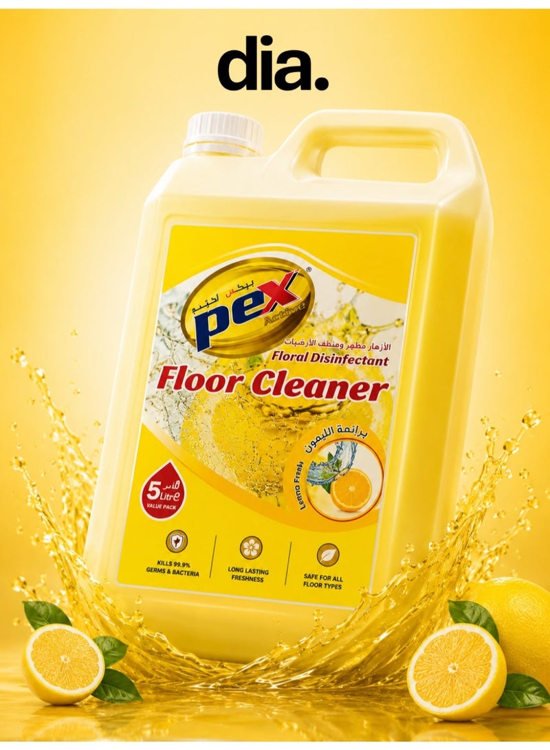 Pex Floral Disinfectant Floor Cleaner Lemon PEX – 5L - Image 1