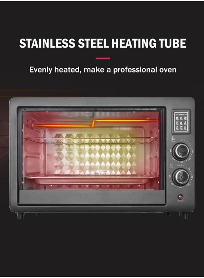 الحلم فرن كهربائي من رويا دا، سعة 48 لترًا، فرن سطحي كبير السعة بقوة 2000 وات، مع تحكم مستقل في درجة الحرارة العلوية والسفلية، هيكل من الفولاذ المقاوم للصدأ، مؤقت، للخبز والشواء، فرن متعدد الوظائف للمطبخ المنزلي - قابس أوروبي 220 فولت - Image 2