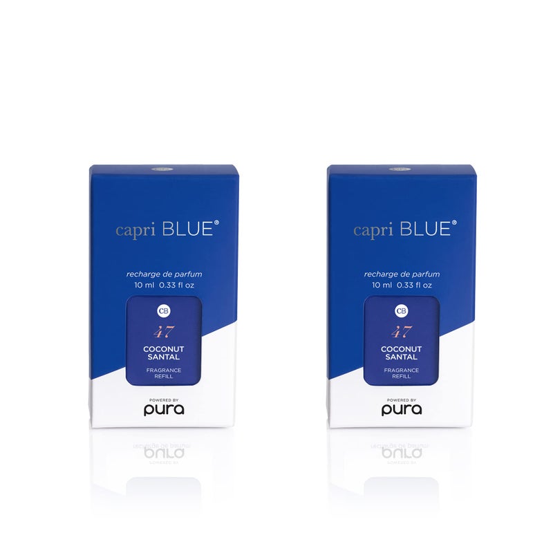 Capri Blue Pura Smart Home Plugin Diffuser Refills  Includes 2 Capri Blue Pura Refills for Plug in Diffusers for Home  Long Lasting Luxury Scents  Coconut Santal Pack of 2