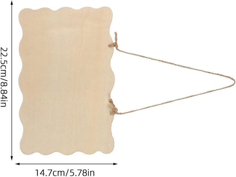 Healifty 16pcs Unfinished Wooden Hanging Signs Set with Ropes, Blank Wood Door Plaques for DIY Painting and Farmhouse Front Door Decor, Oval, Butterfly, Lantern, House Shapes for Home Wall - Image 2