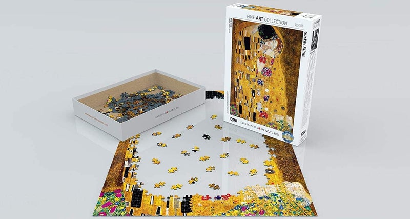 eurographics غوستاف كليمت القبلة 1000 قطعة لغز من يوروجرافيكس ، أصفر - Image 3