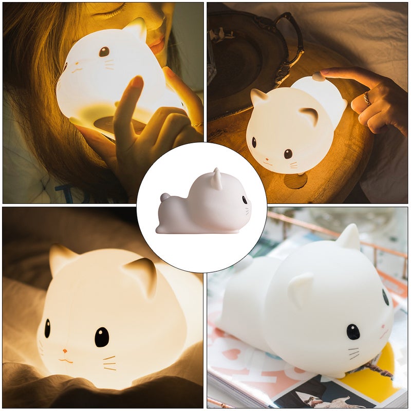 1pc Lovely Cat Shaped Night Lamp Patting Control Light Small USB Night Lamp - Image 2