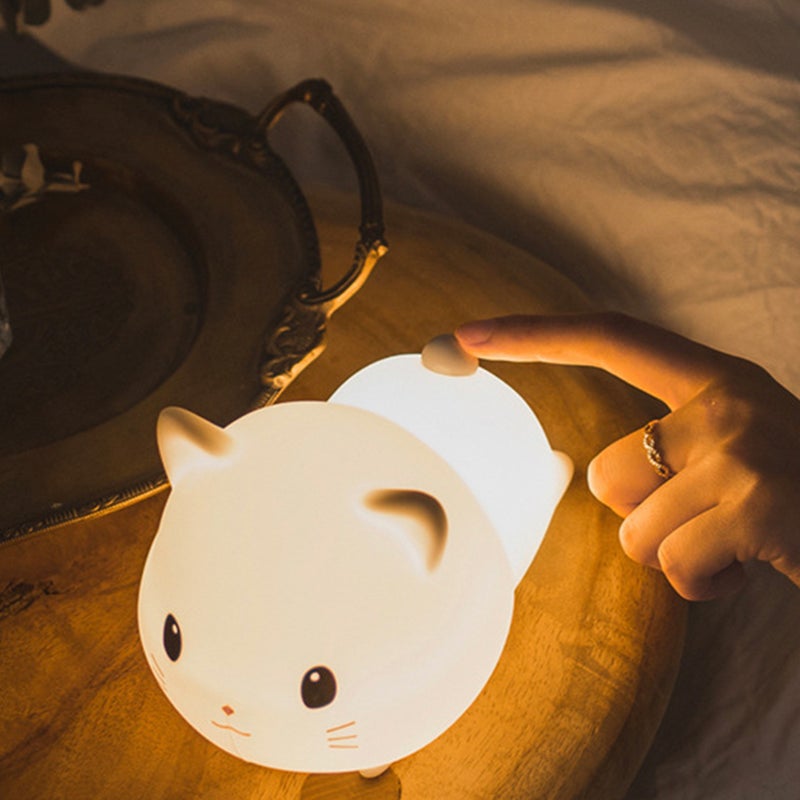 1pc Lovely Cat Shaped Night Lamp Patting Control Light Small USB Night Lamp - Image 1