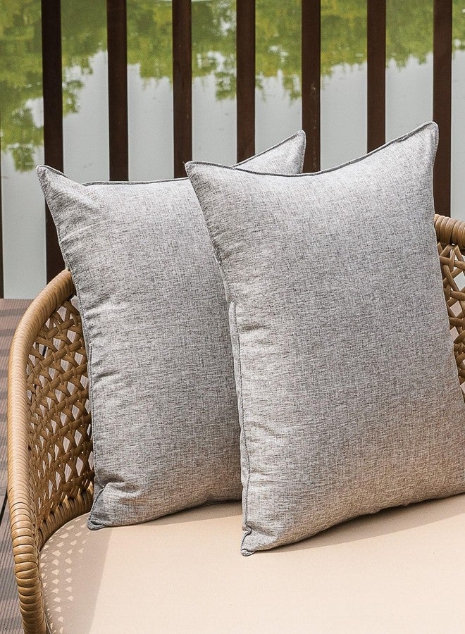 NiNi ALL Outdoor Waterproof Throw Pillow Covers Set of 2 Decorative Farmhouse Garden Pillowcase Solid Cushion Cases for Patio Tent Couch 18x18 inch Grey - Image 1