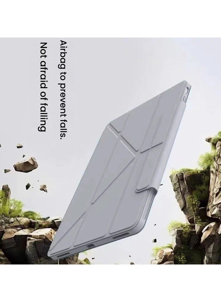 عام Compatible with iPad Air 6/7 Case Y-Fold Buckle Stand Skin-Feel Shockproof Case Full-Edge Scratch-Resistant Tablet Protector - Image 4