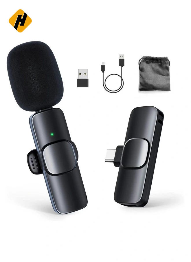 HuHa Mini Lavalier Microphone Clip-on Omnidirectional Mic Transmitter Receiver D11123-1—JA Black  - Image 1